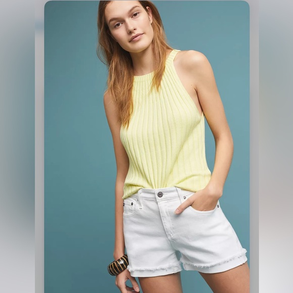 Anthropologie Yellow Knit Tank Top Size Small - Picture 2 of 6